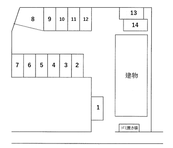 グリーンパーク日向の駐車配置図