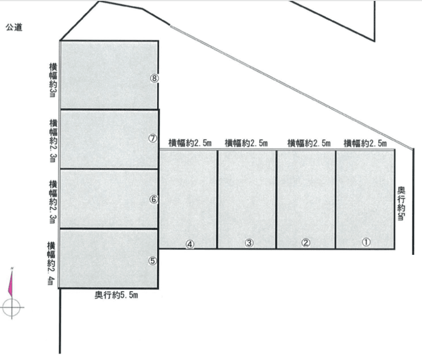 岩﨑パーキングの駐車配置図