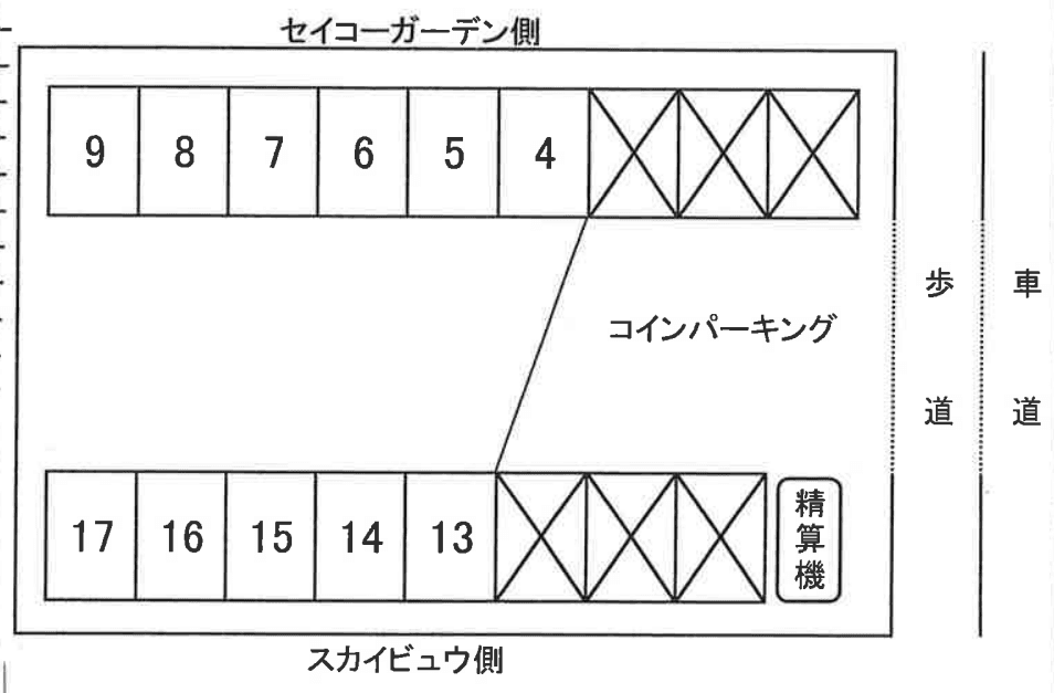 リーブル第２パーキングの駐車配置図