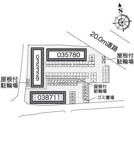 リバーサイドＣ(38711)の駐車配置図