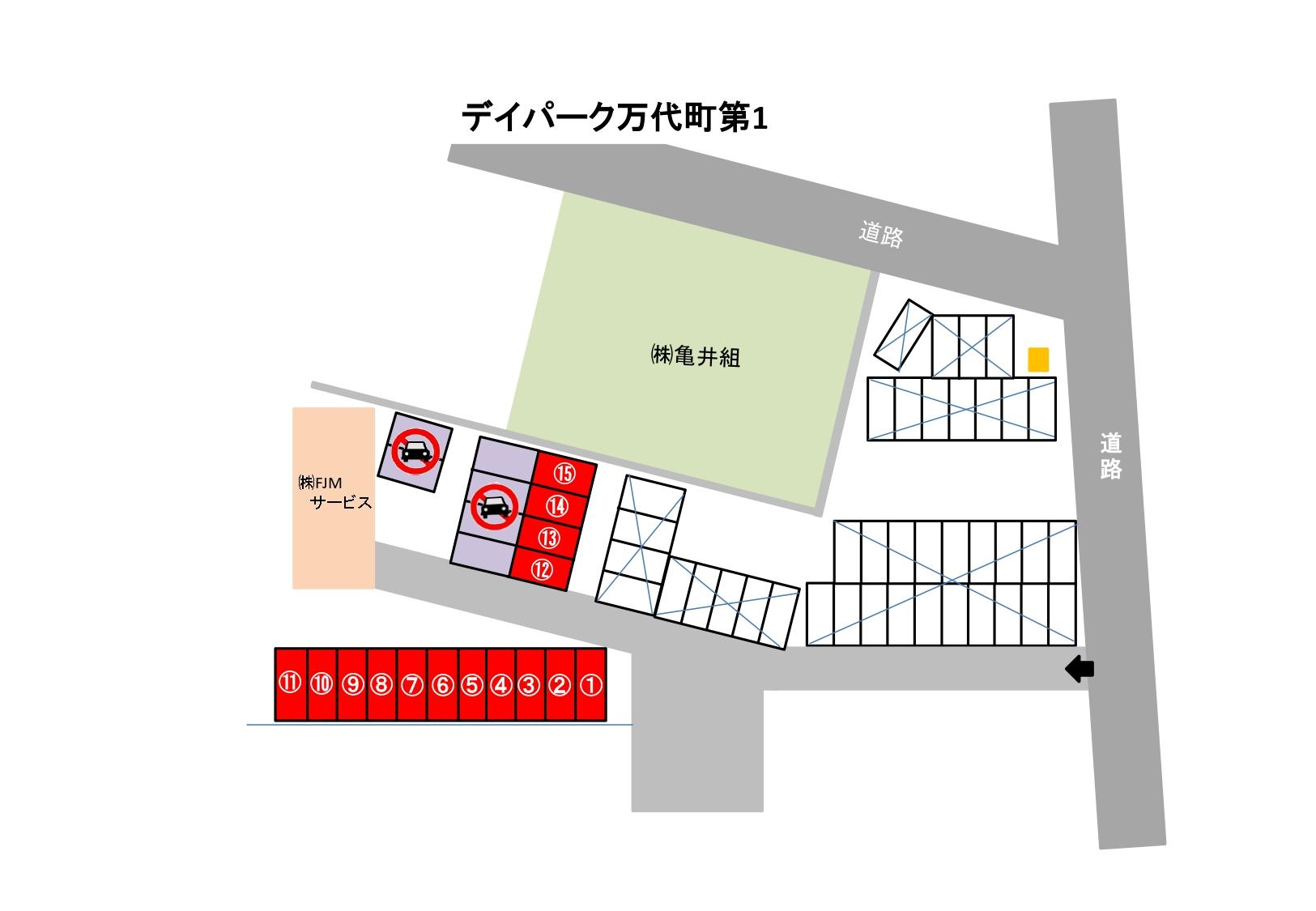 デイパーク万代町第1の駐車配置図