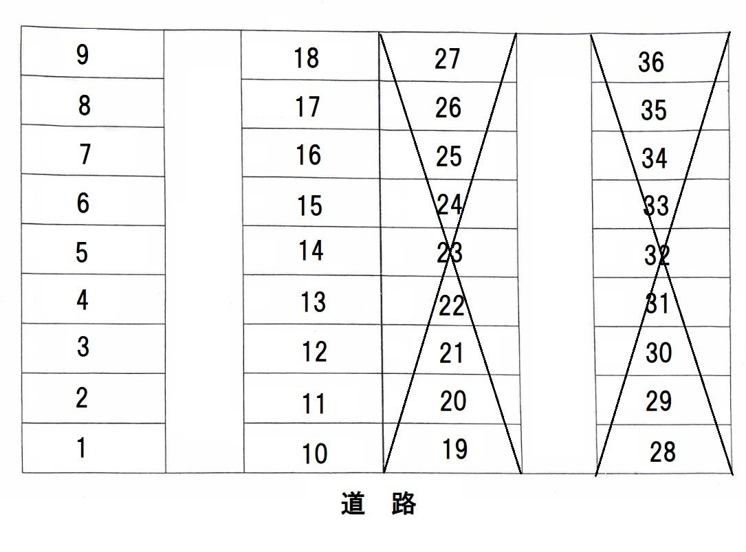 新井町518-14駐車場の駐車配置図