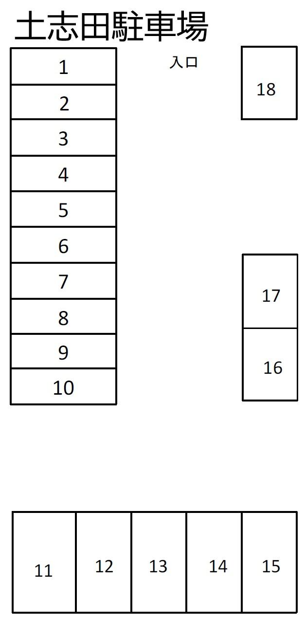 土志田駐車場の駐車配置図