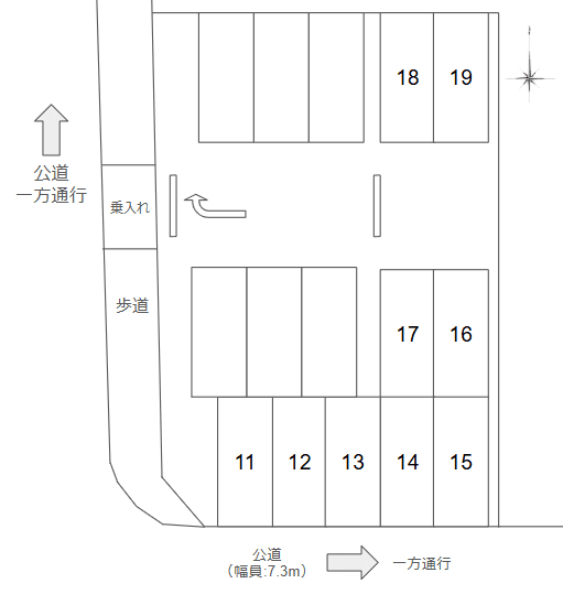 白龍町１丁目の駐車配置図