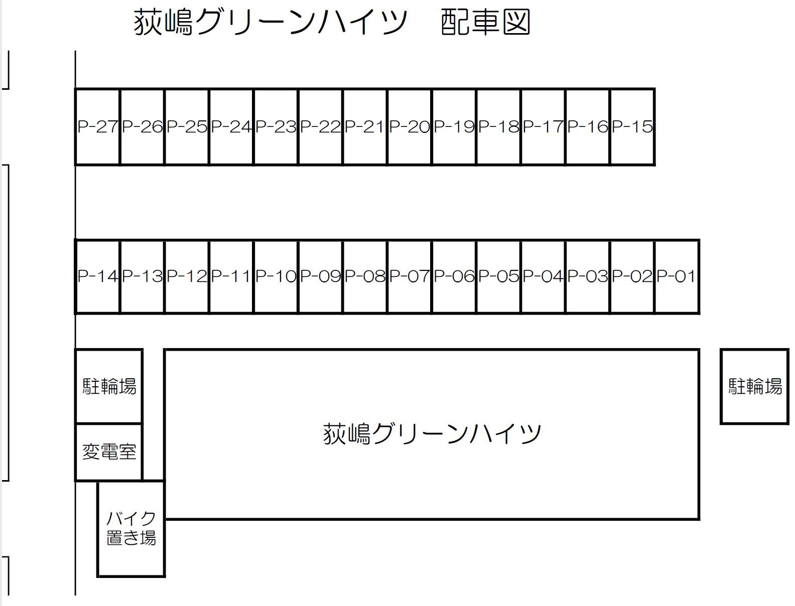 荻嶋グリーンハイツの駐車配置図