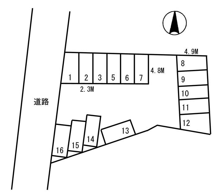 あさひ駐車場の駐車配置図