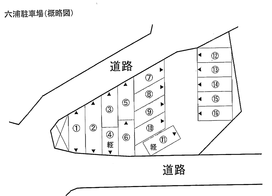 六浦南５丁目駐車場の駐車配置図