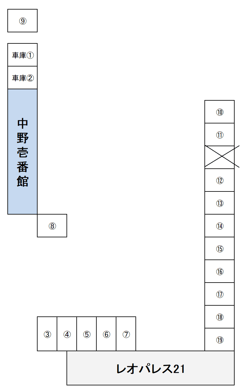 中野壱番館月決駐車場の駐車配置図