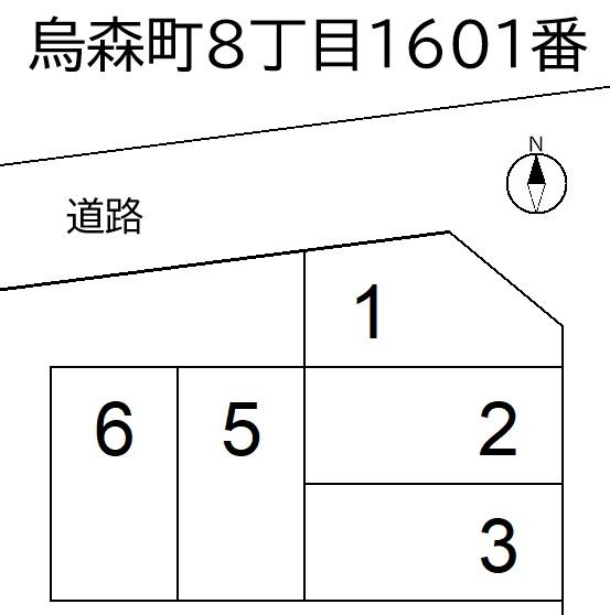 烏森町８丁目１６０１番の駐車配置図