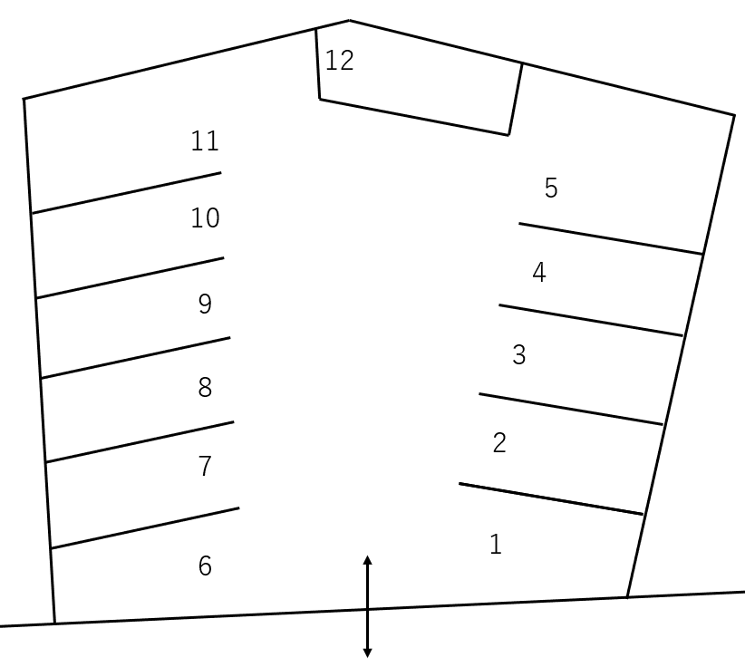 王本ガレージⅡの駐車配置図