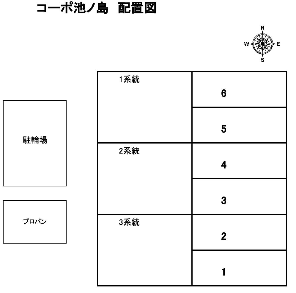 コーポ池ノ島の駐車配置図