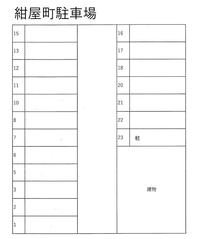 紺屋町駐車場の駐車配置図