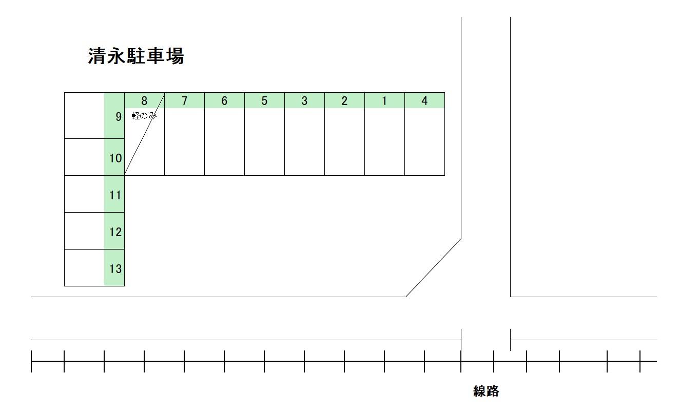 清永駐車場の駐車配置図