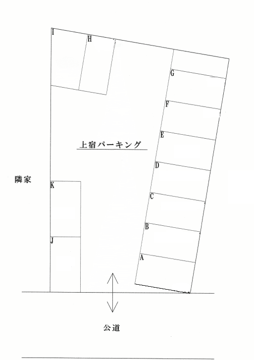 上宿パーキングの駐車配置図