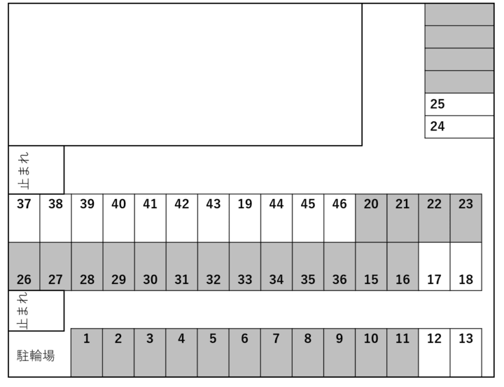 多門オカダ駐車場の駐車配置図