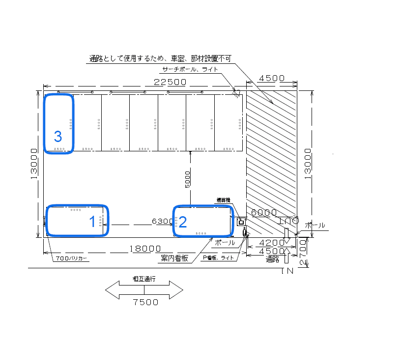 エコロパーク 立川第19駐車場の駐車配置図