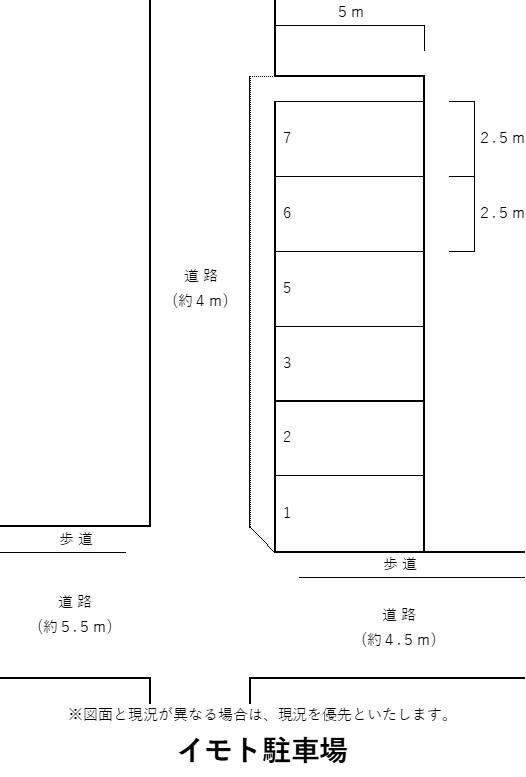 イモト駐車場の駐車配置図