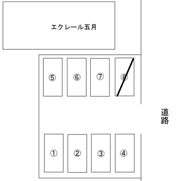 エクレール五月駐車場の駐車配置図