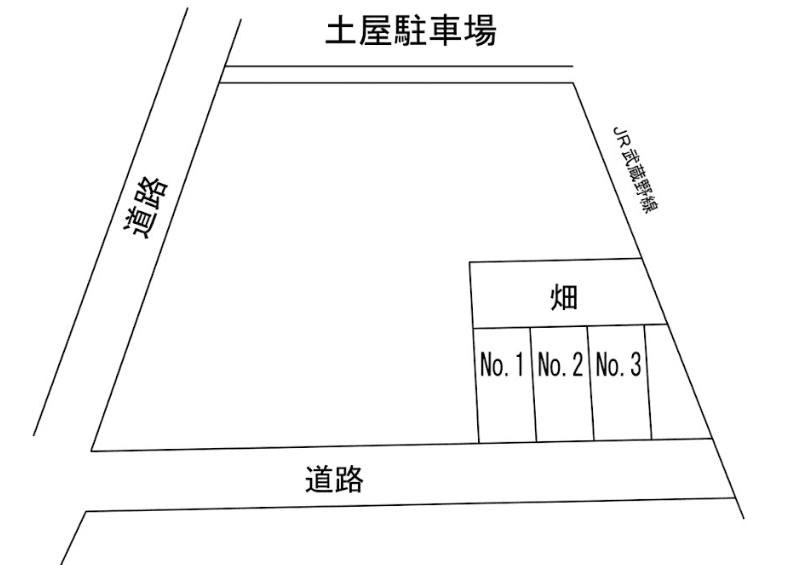 土屋（金ヶ作）駐車場（K-3）の駐車配置図