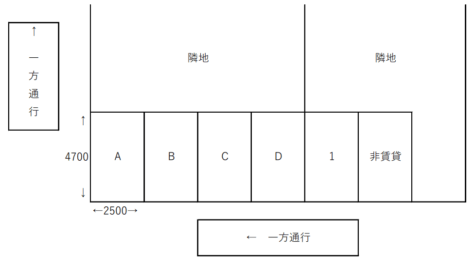 日の出町2丁目駐車場の駐車配置図