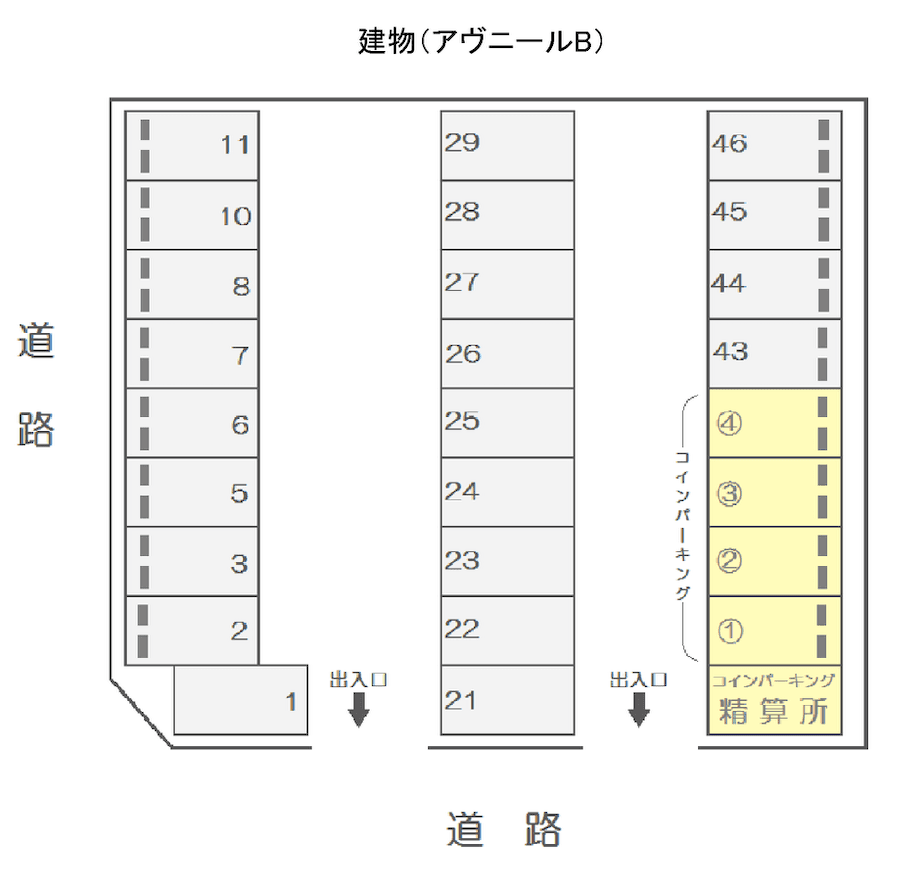 加平伊藤駐車場の駐車配置図