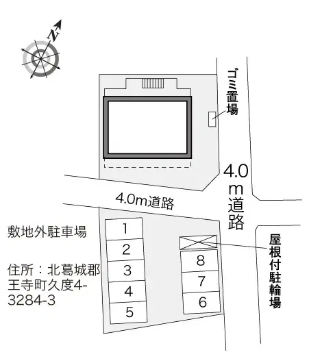 ブルースカイ王寺(31064)　敷地外駐車場の駐車配置図
