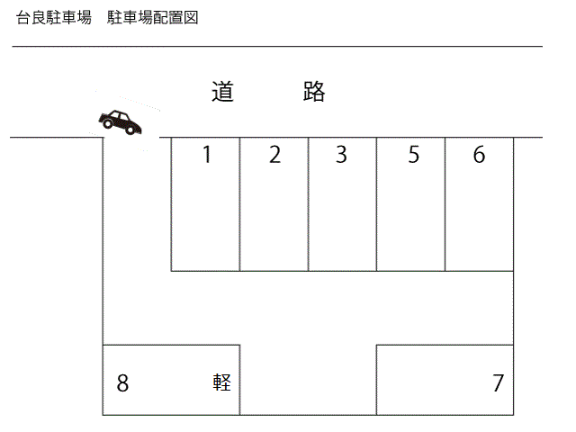 台良駐車場の駐車配置図