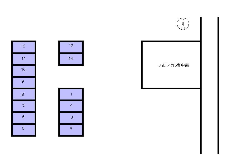ハレアカラ豊中南の駐車配置図
