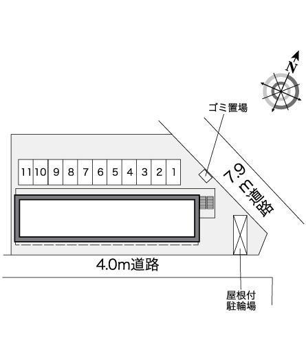竹山弐番館(25042)の駐車配置図