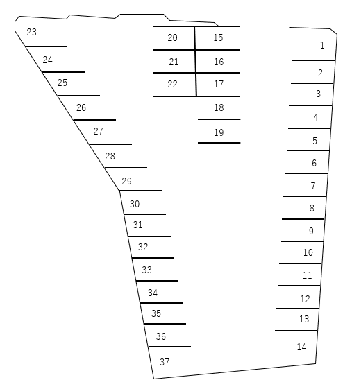 茨城町近藤201-1月極駐車場の駐車配置図