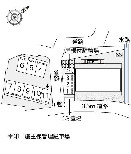 サンライズ小熊野(45666)　敷地外駐車場の駐車配置図