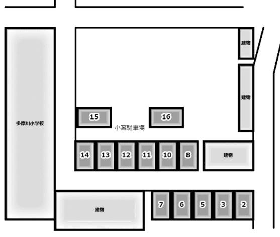 矢口32602駐車場の駐車配置図