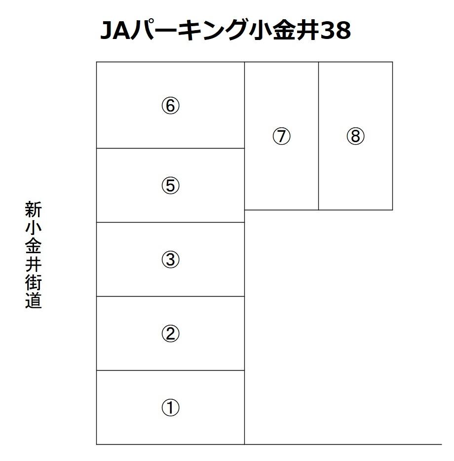 JAパーキング小金井38の駐車配置図