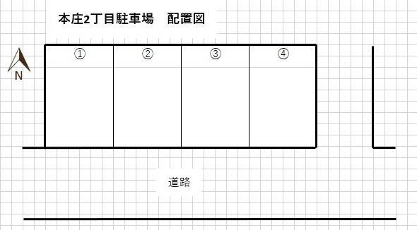 本庄2丁目月極駐車場の駐車配置図