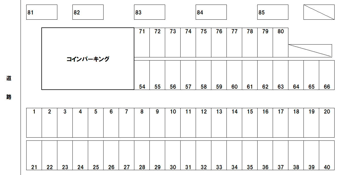 関山第1駐車場の駐車配置図