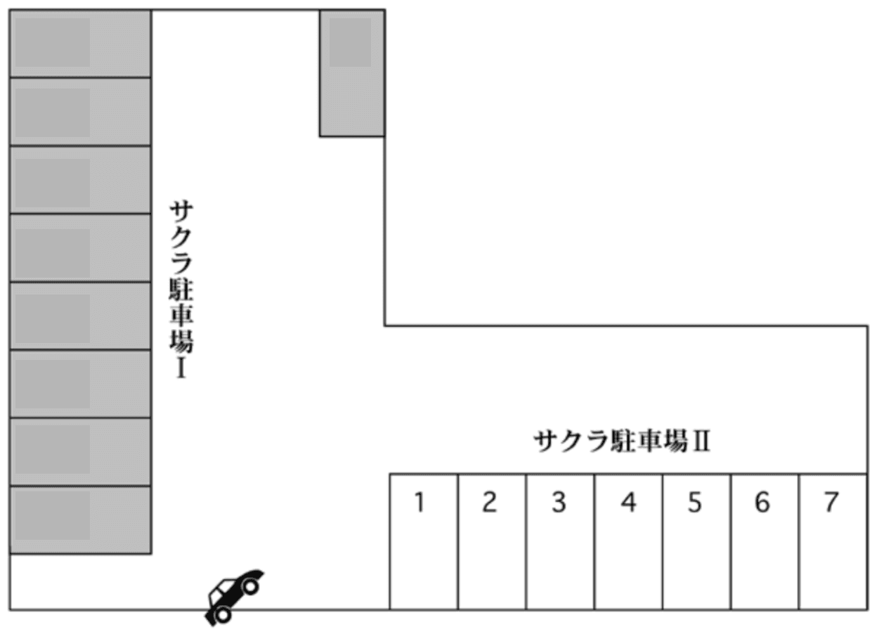 サクラ駐車場　Ⅱの駐車配置図
