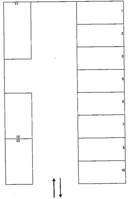 井堀パーキングの駐車配置図