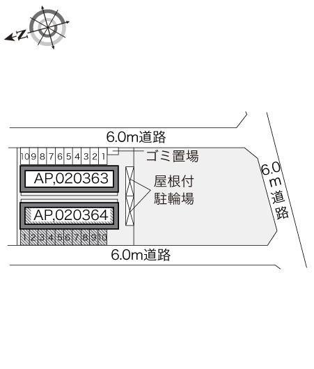 コンフォート山手Ｂ(20364)の駐車配置図