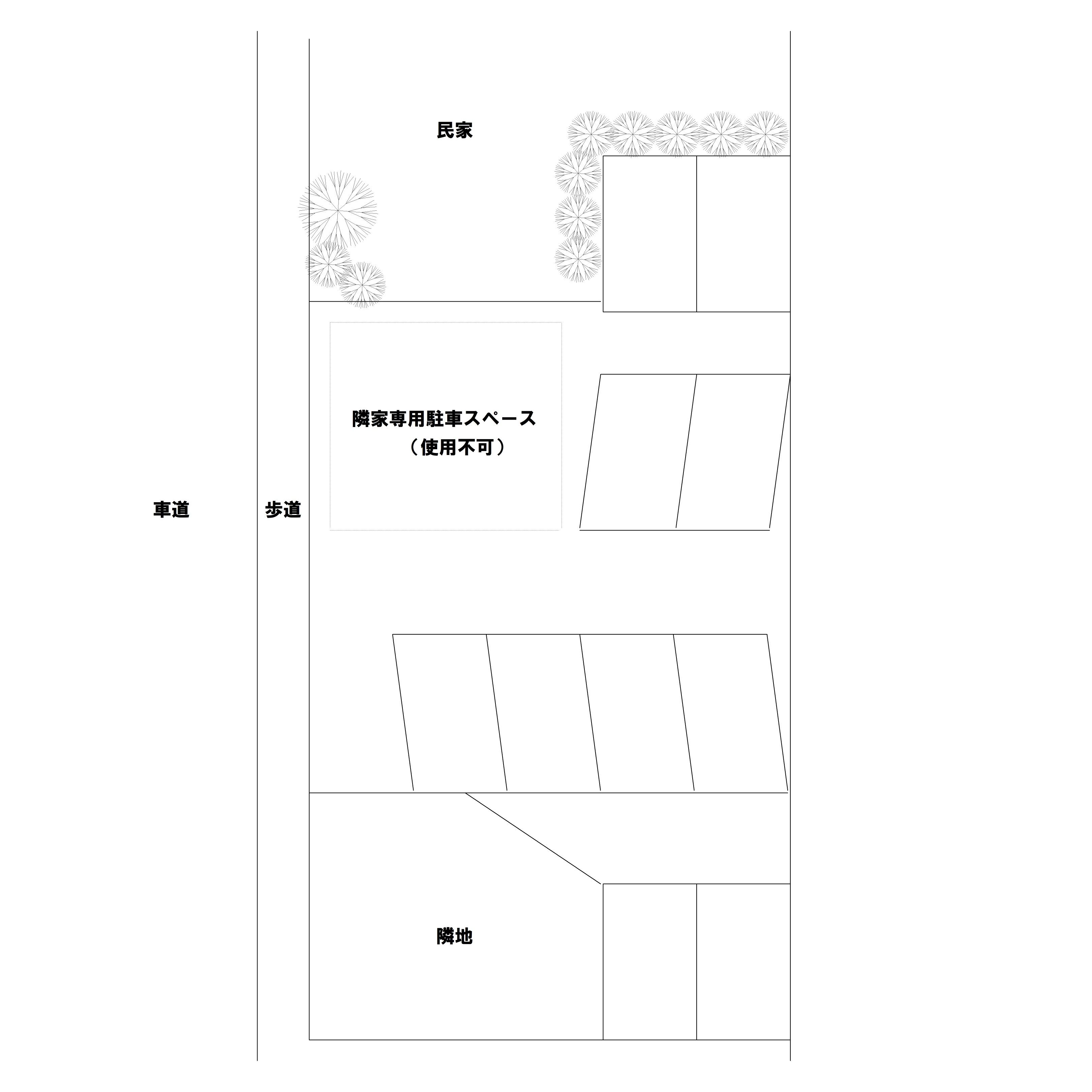 粟津岩坂パーキングの駐車配置図