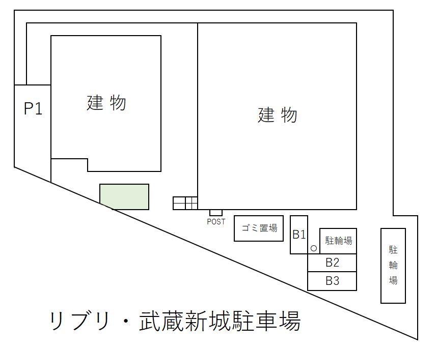 リブリ・武蔵新城駐車場の駐車配置図
