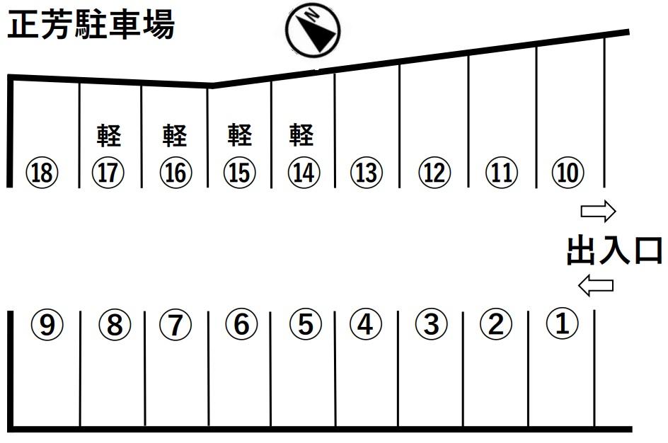 東仙台正芳パーキングの駐車配置図