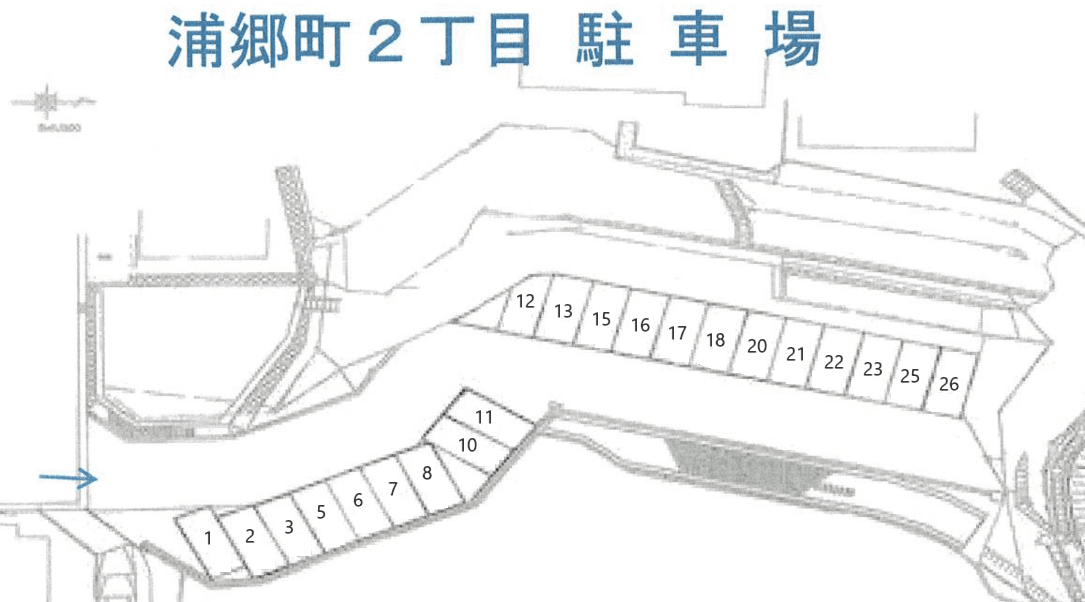 浦郷町2丁目駐車場の駐車配置図