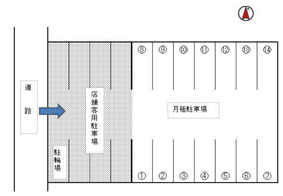 和田町Ｋ駐車場の駐車配置図