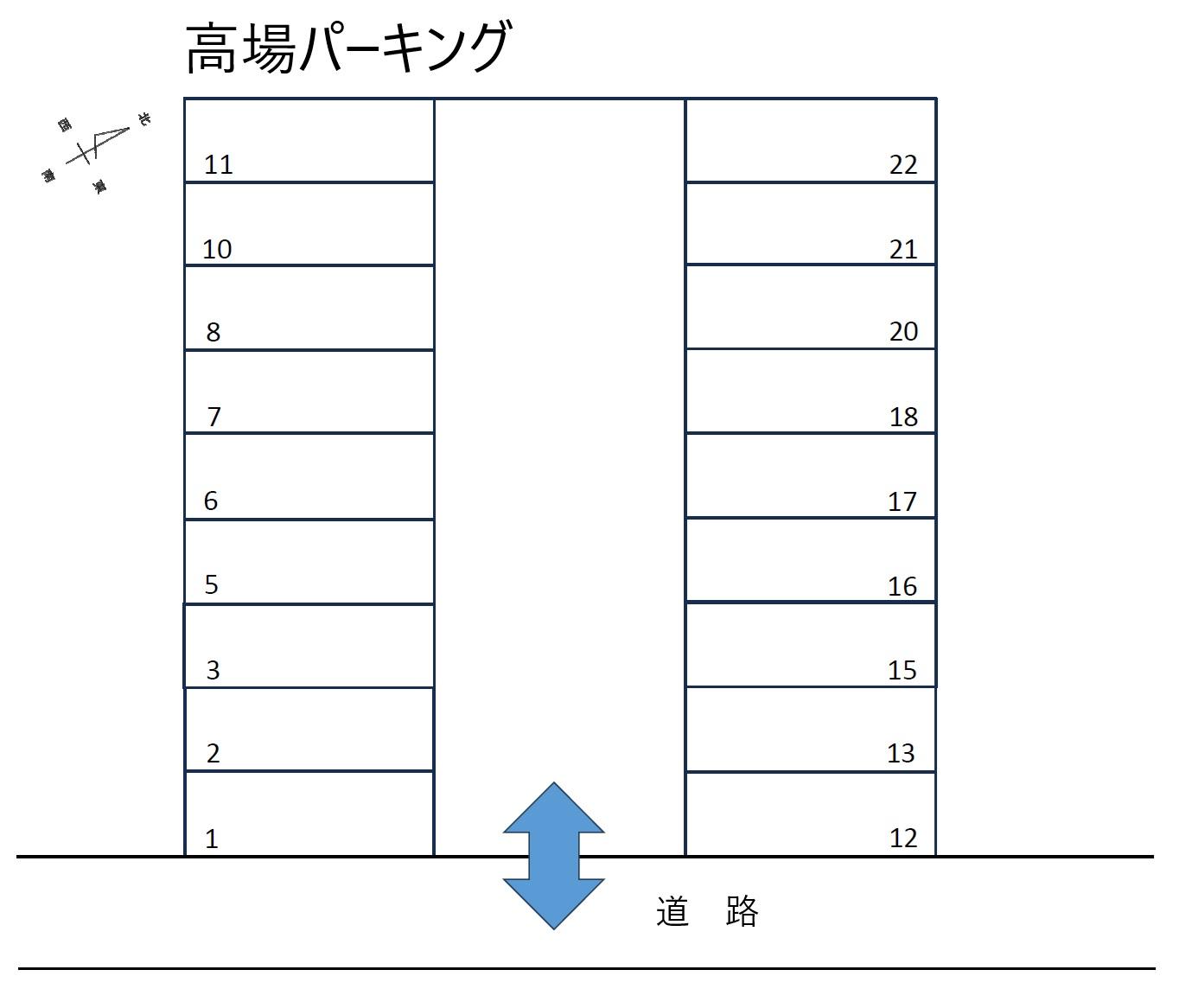 高場パーキングの駐車配置図