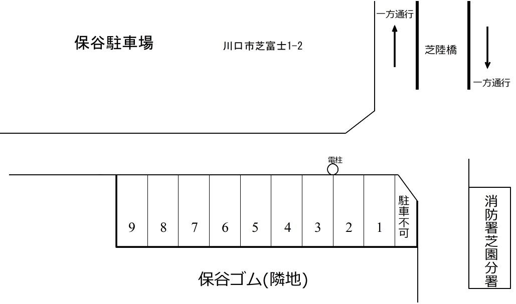 保谷駐車場の駐車配置図