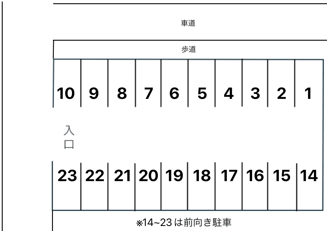 竹内パーキングの駐車配置図