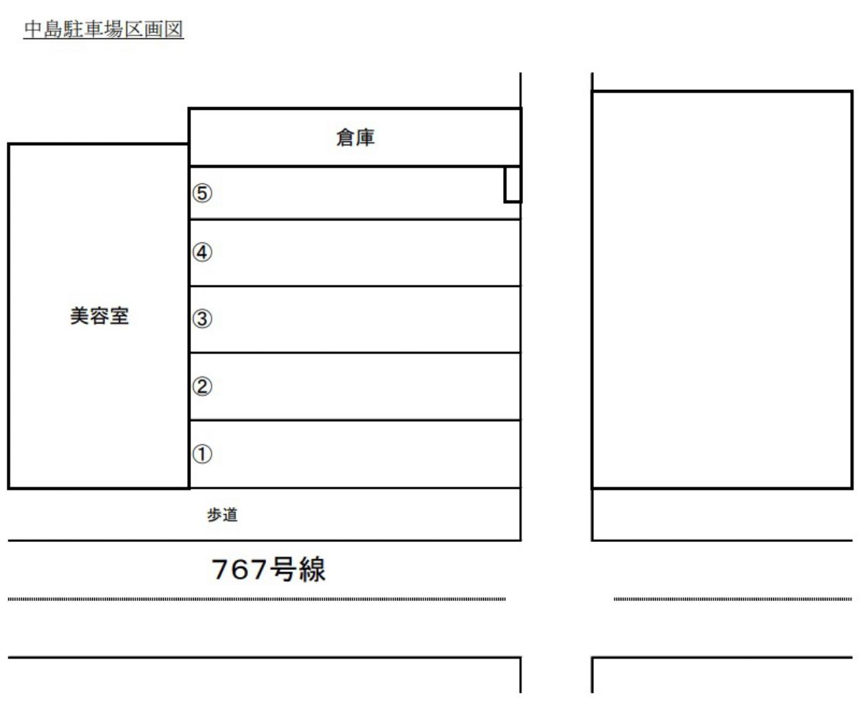中島駐車場の駐車配置図