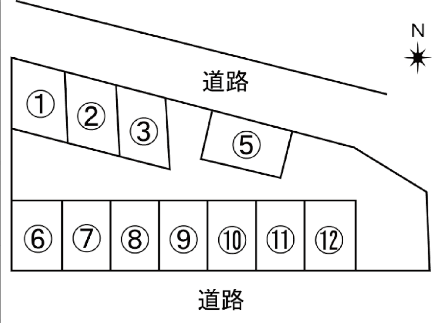 江木町第３月極駐車場の駐車配置図