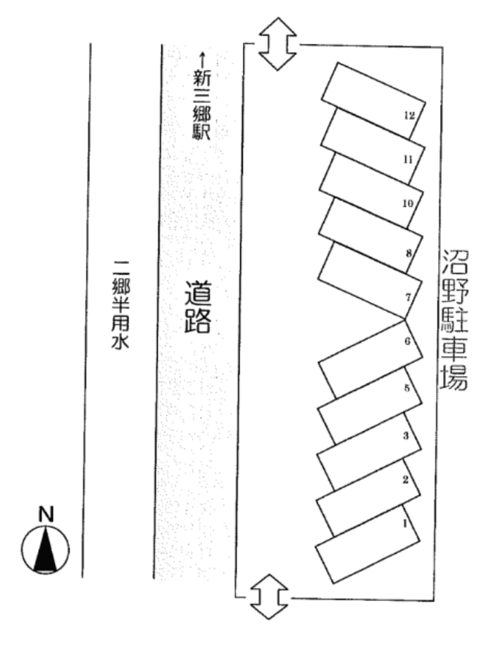 沼野駐車場の駐車配置図