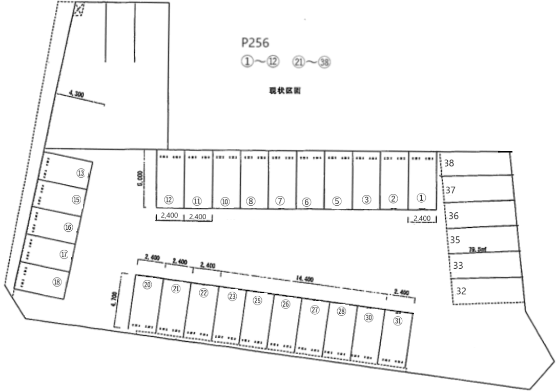 聖心町2丁目駐車場の駐車配置図